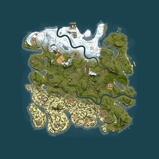 Rust map seed 1337, 3850x3850m top-down preview