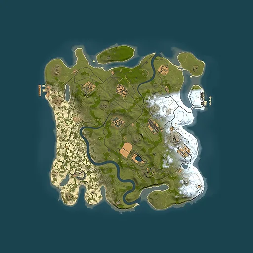 Rust map seed 1337, 3500x3500m top-down preview
