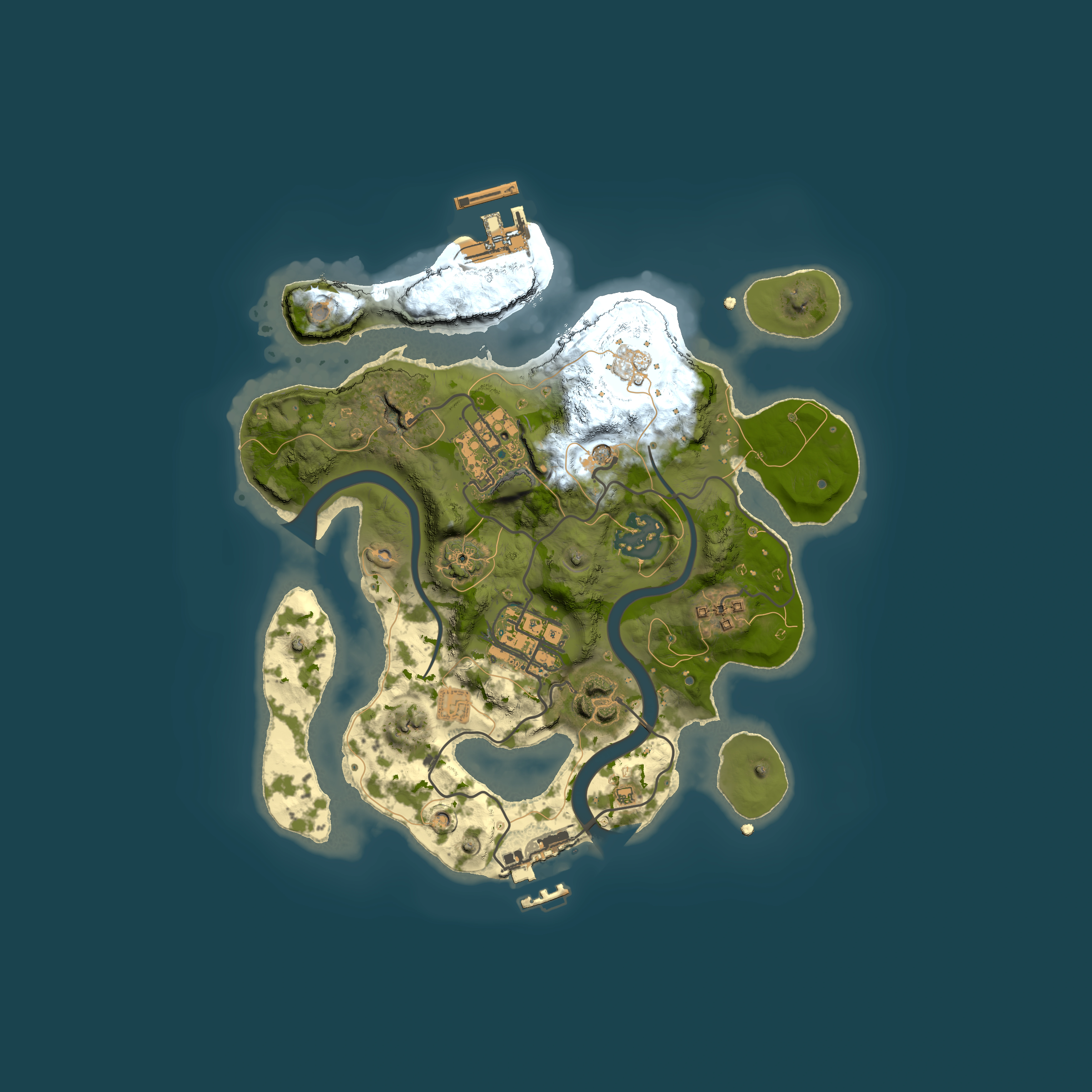 Full top-down render of Rust map seed 538231922, 2500x2500m