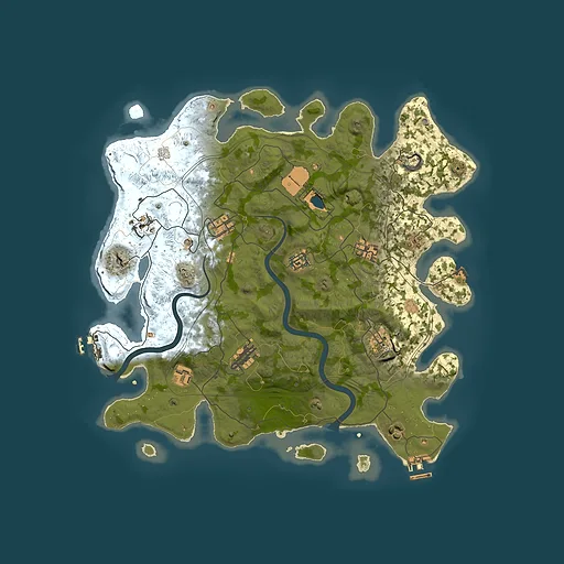 Rust map seed 1337, 4000x4000m top-down preview