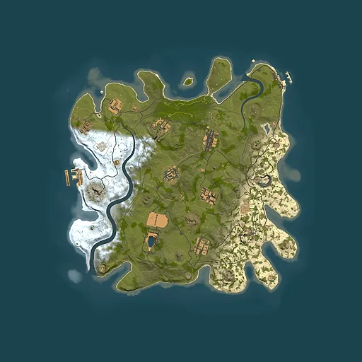 Rust map seed 1337, 3500x3500m top-down preview