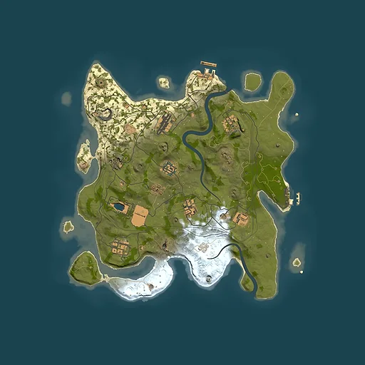 Rust map seed 1337, 3500x3500m top-down preview