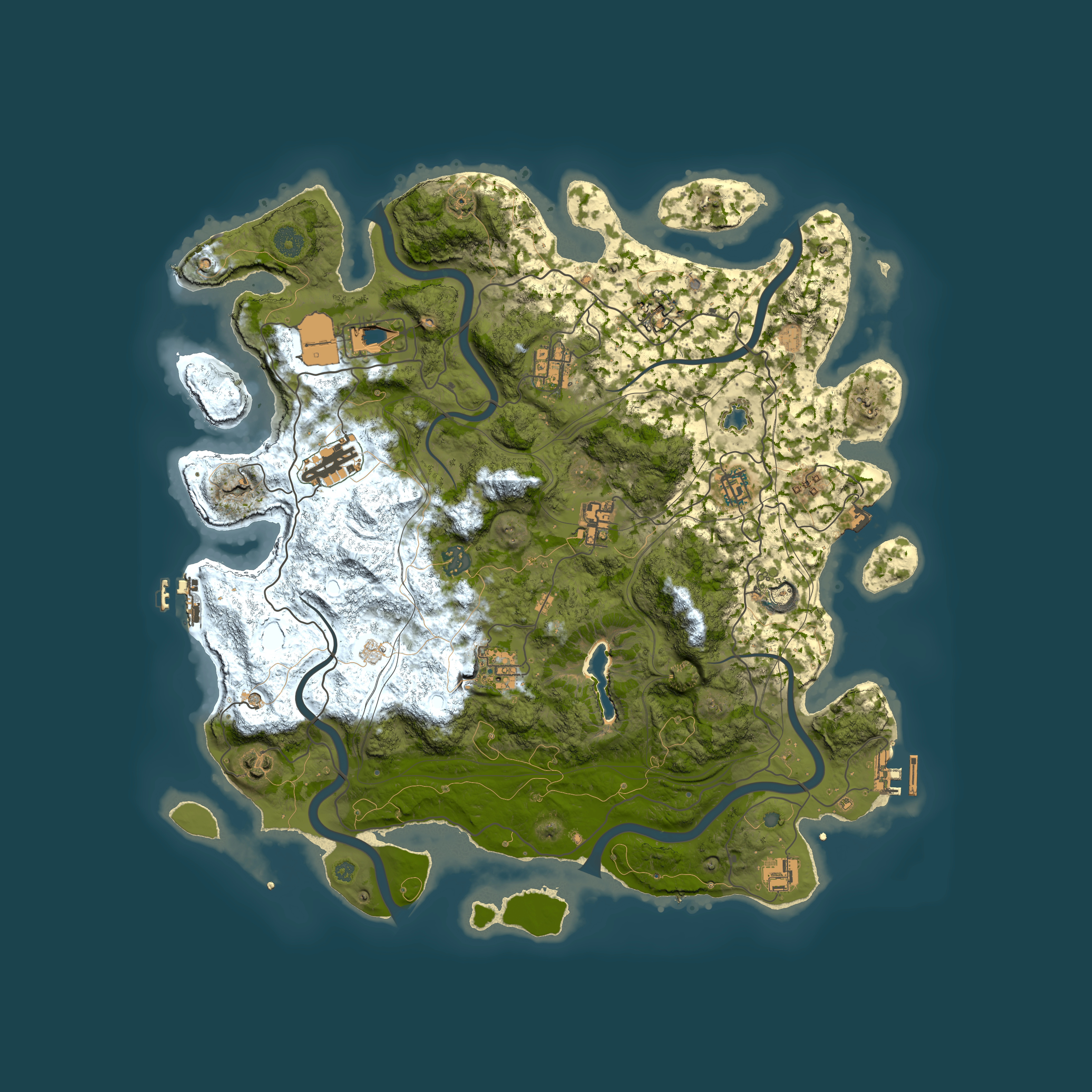 Full top-down render of Rust map seed 0, 4250x4250m