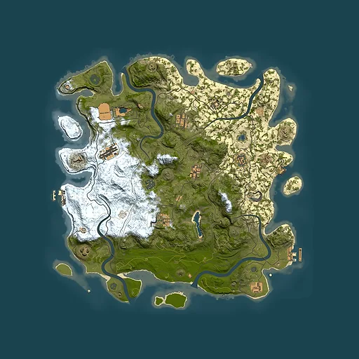 Rust map seed 0, 4250x4250m top-down preview