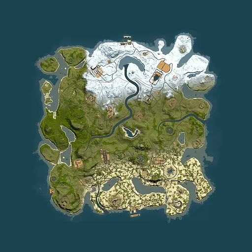 Rust map seed 1, 4200x4200m top-down preview