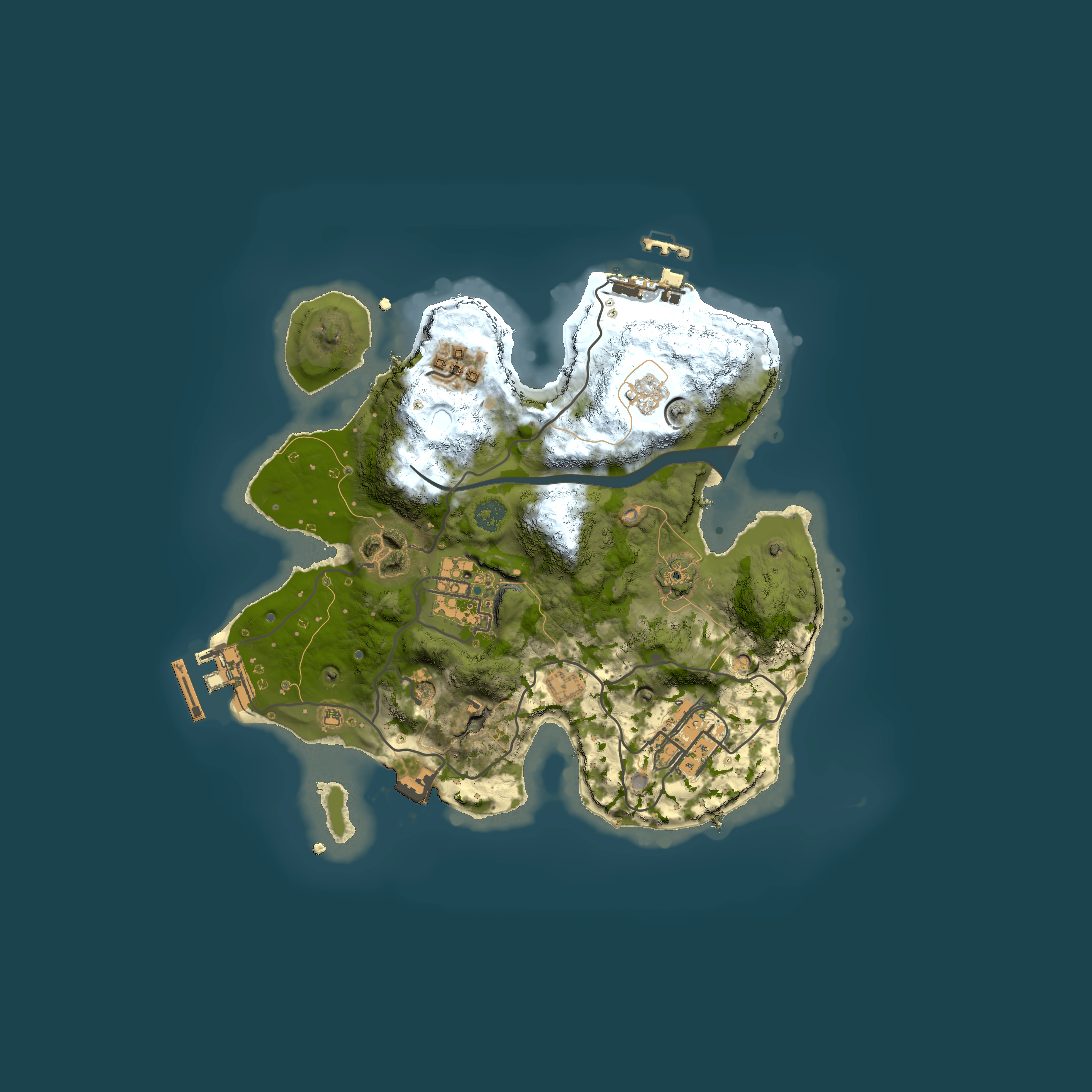 Full top-down render of Rust map seed 10065940, 2500x2500m