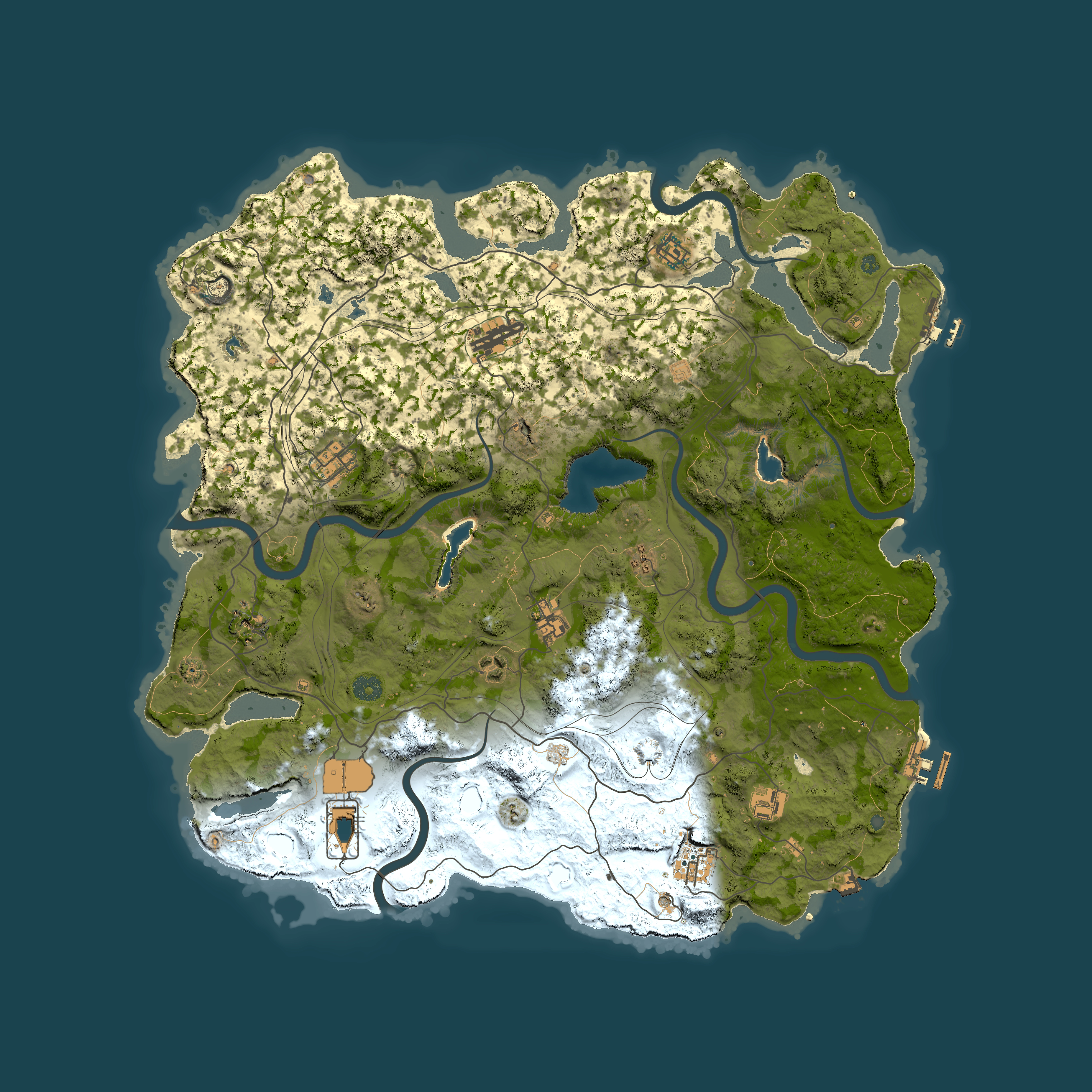 Full top-down render of Rust map seed 2134933477, 4500x4500m