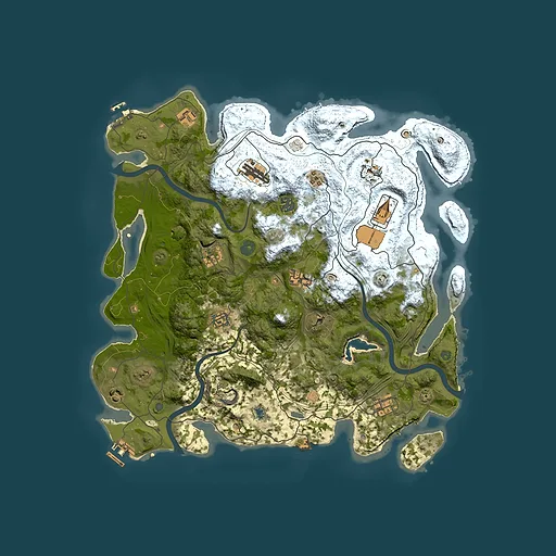 Rust map seed 0, 4250x4250m top-down preview