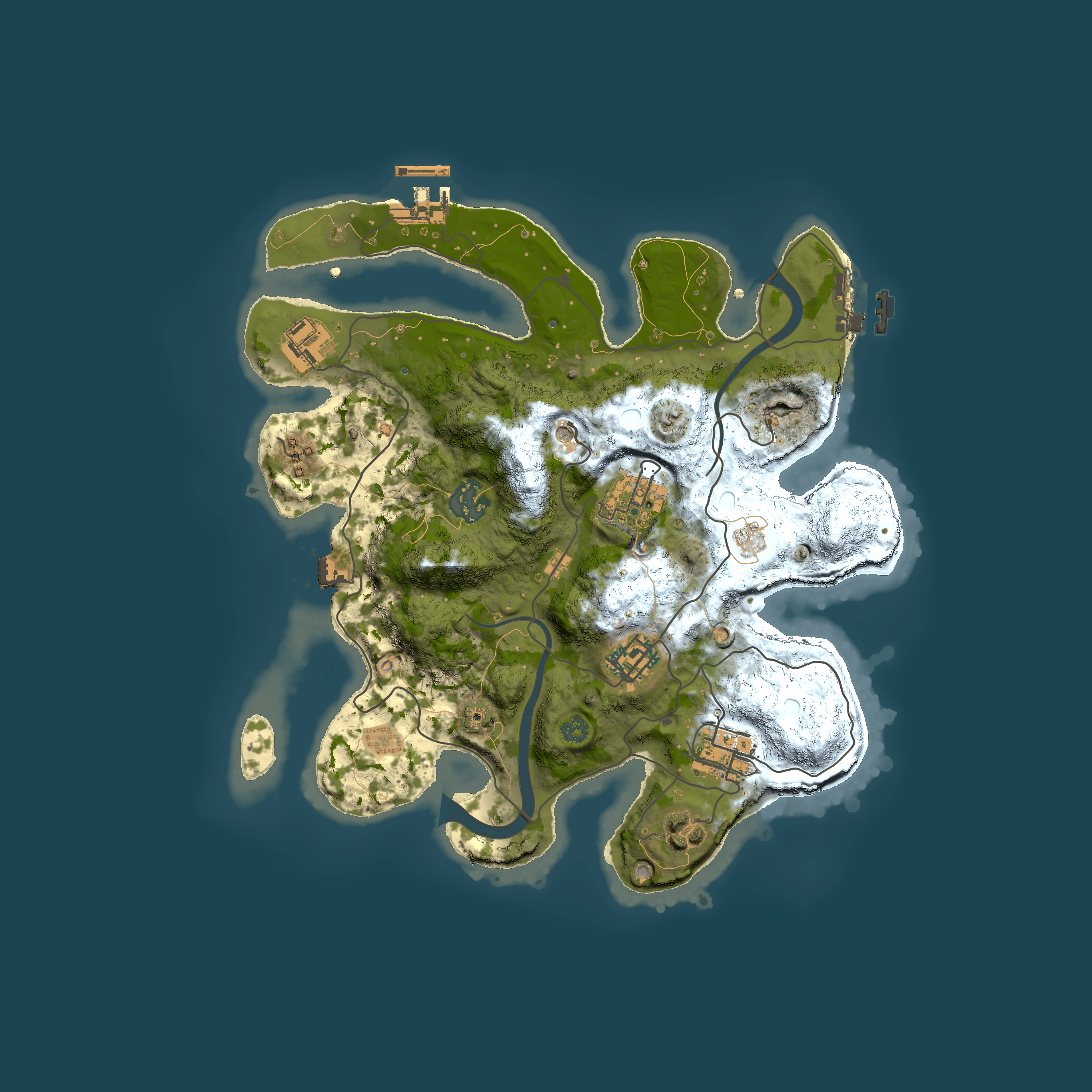 Full top-down render of Rust map seed 512338907, 3000x3000m