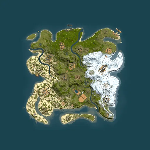 Rust map seed 1450998233, 3500x3500m top-down preview