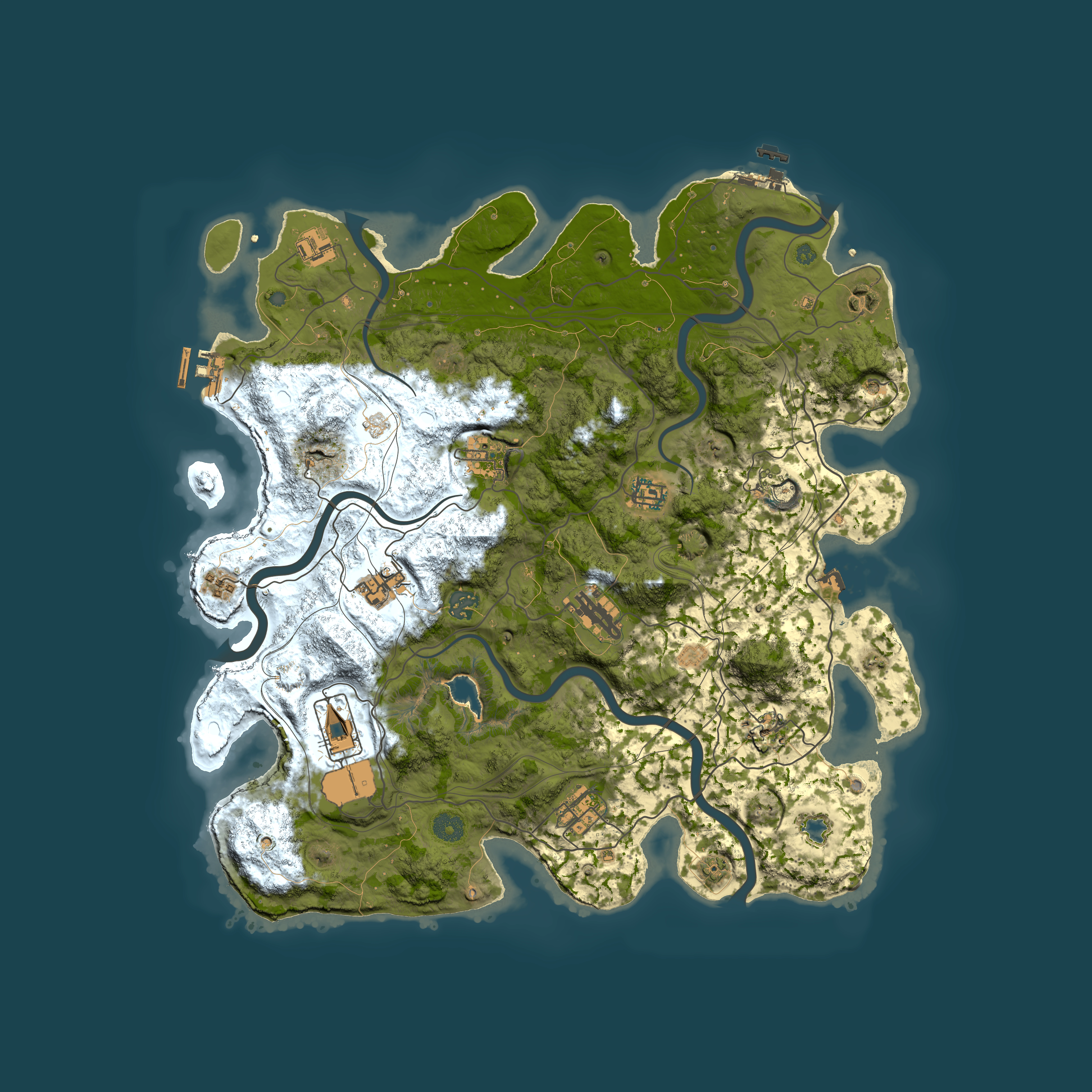Full top-down render of Rust map seed 604773188, 4250x4250m