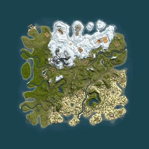 Rust map seed 1327664089, 5000x5000m top-down preview