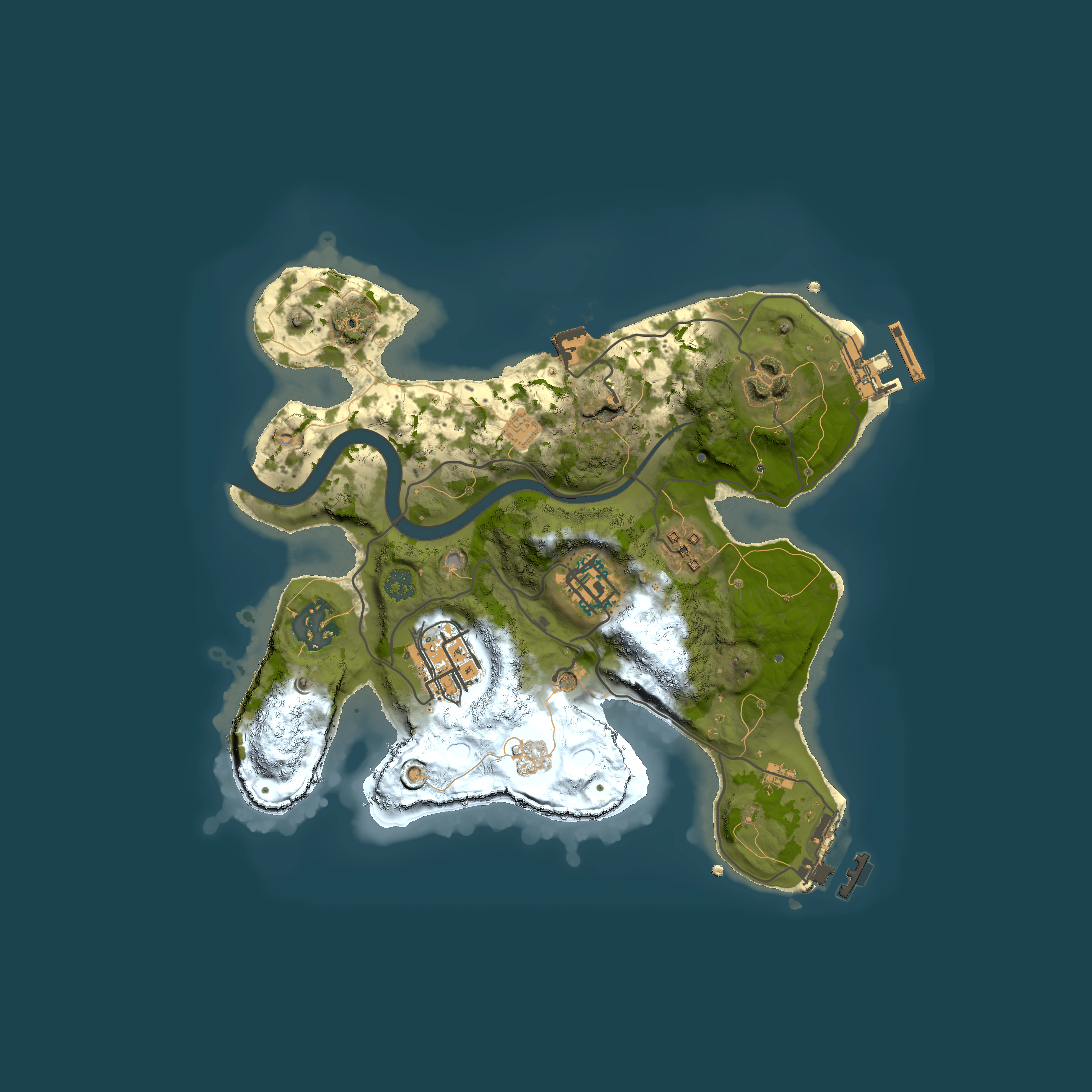 Full top-down render of Rust map seed 1560447903, 2500x2500m