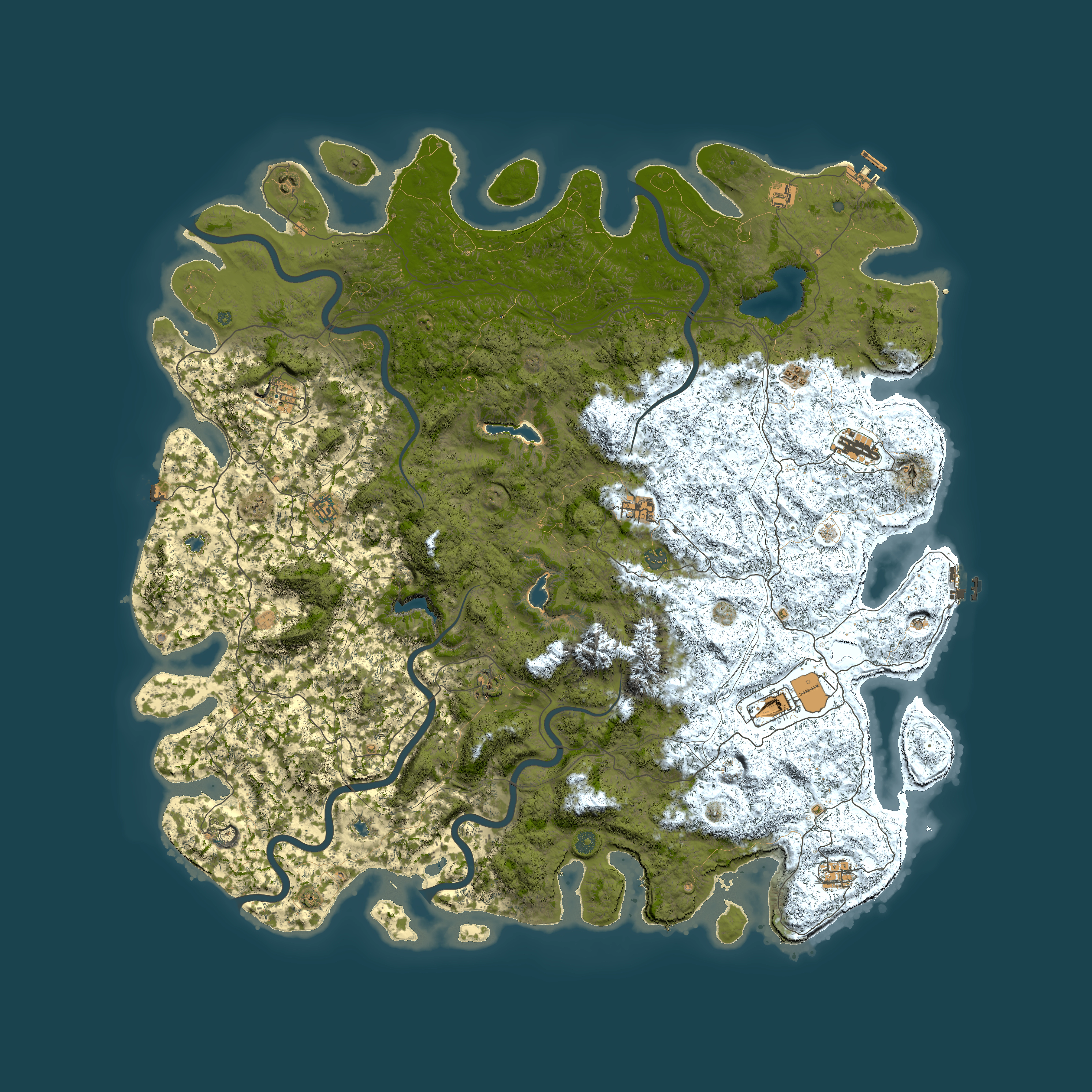Full top-down render of Rust map seed 447115920, 6000x6000m
