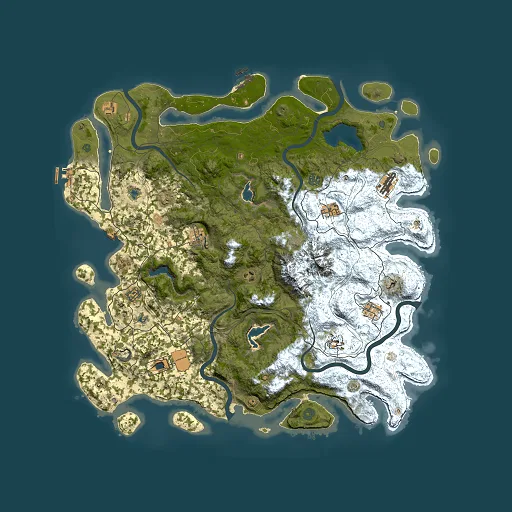 Rust map seed 890217345, 5000x5000m top-down preview