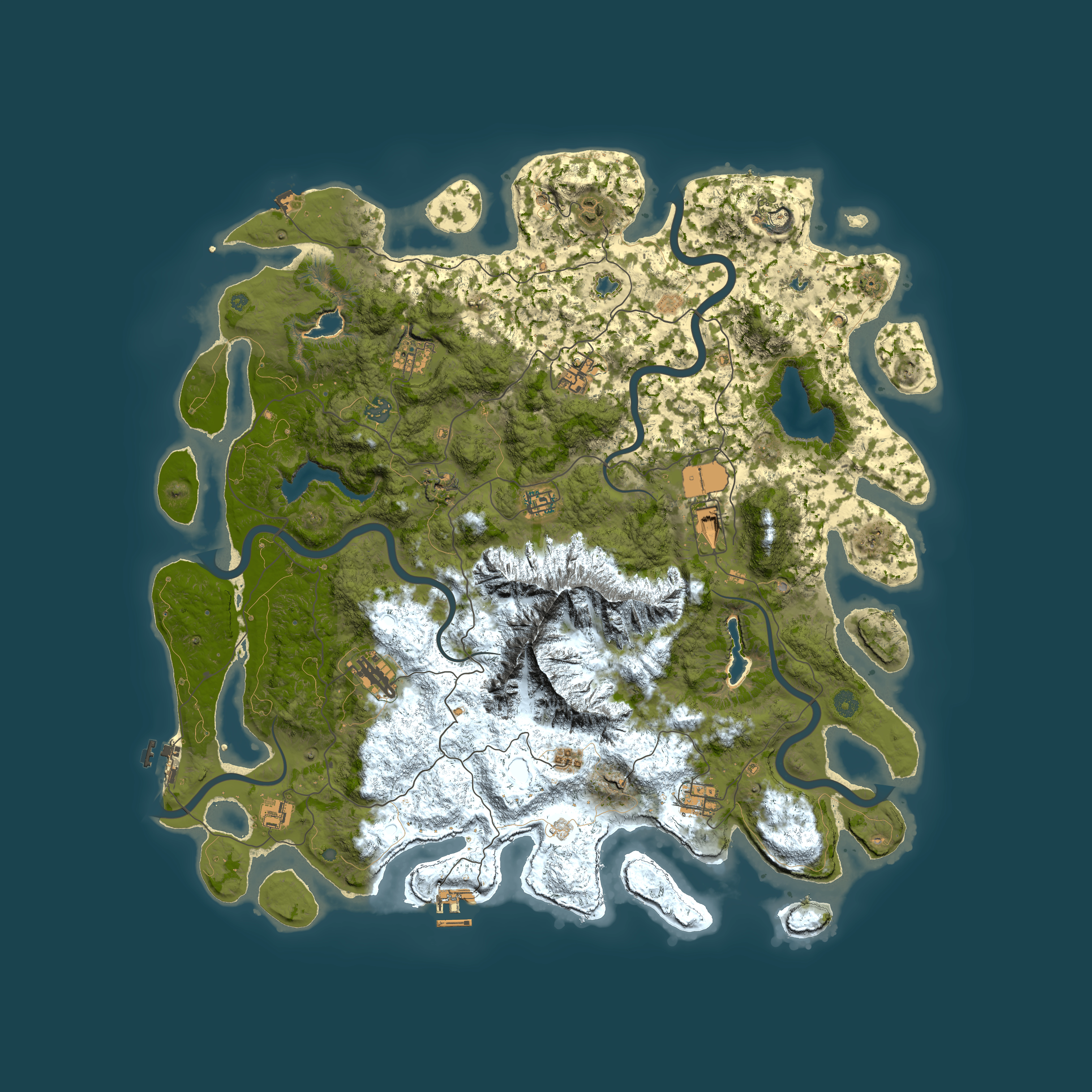 Full top-down render of Rust map seed 1145803362, 5000x5000m