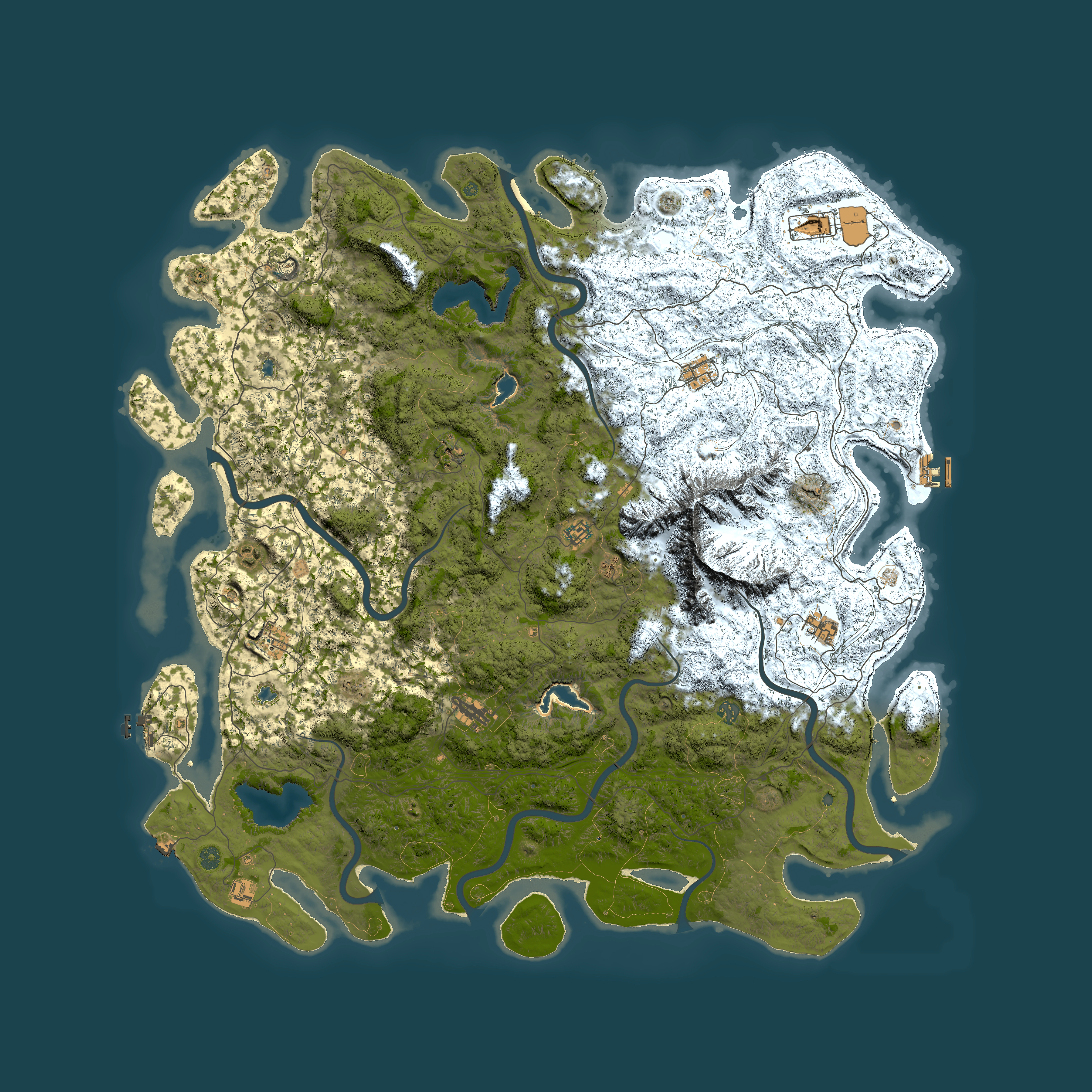 Full top-down render of Rust map seed 1078334561, 6000x6000m