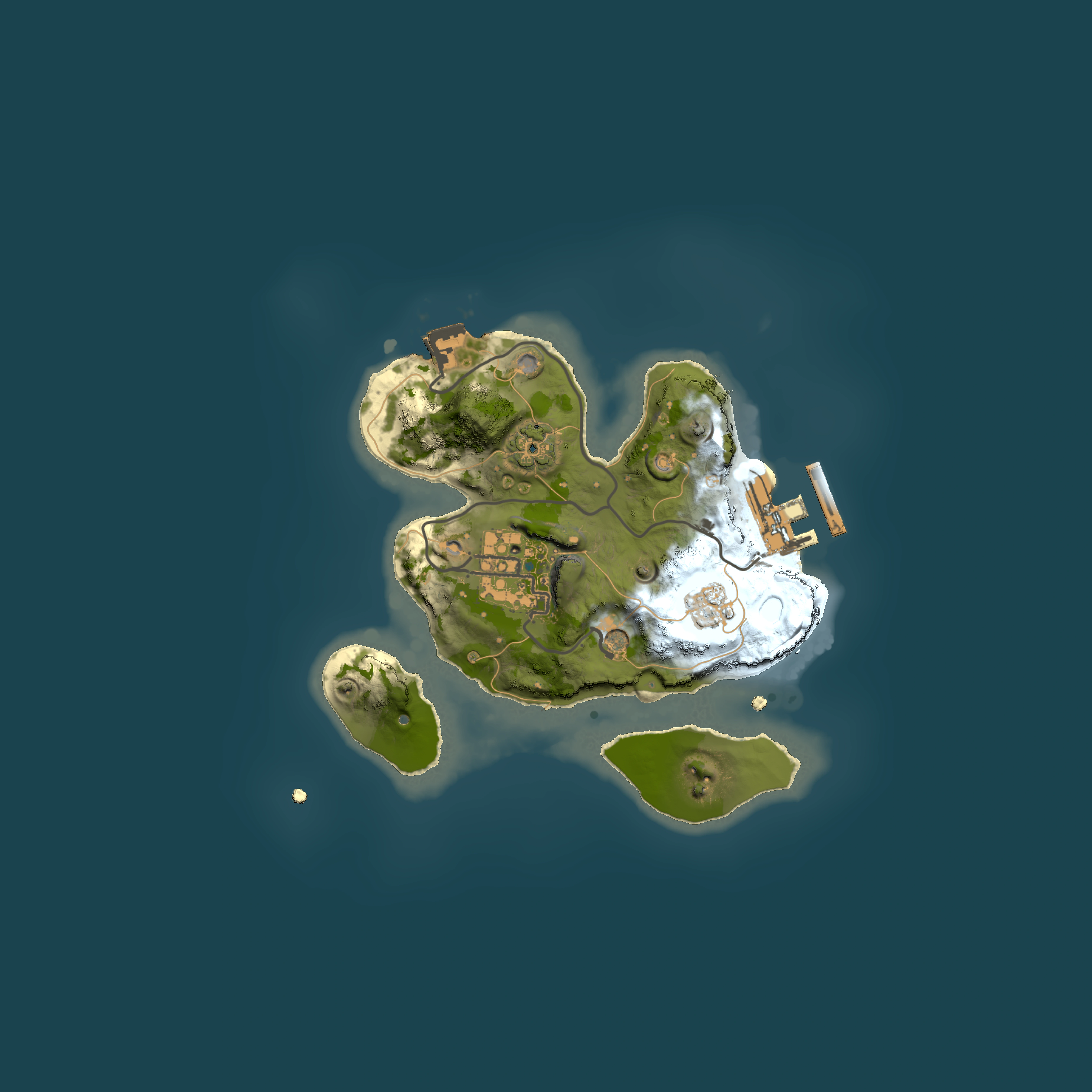 Full top-down render of Rust map seed 580247724, 2000x2000m