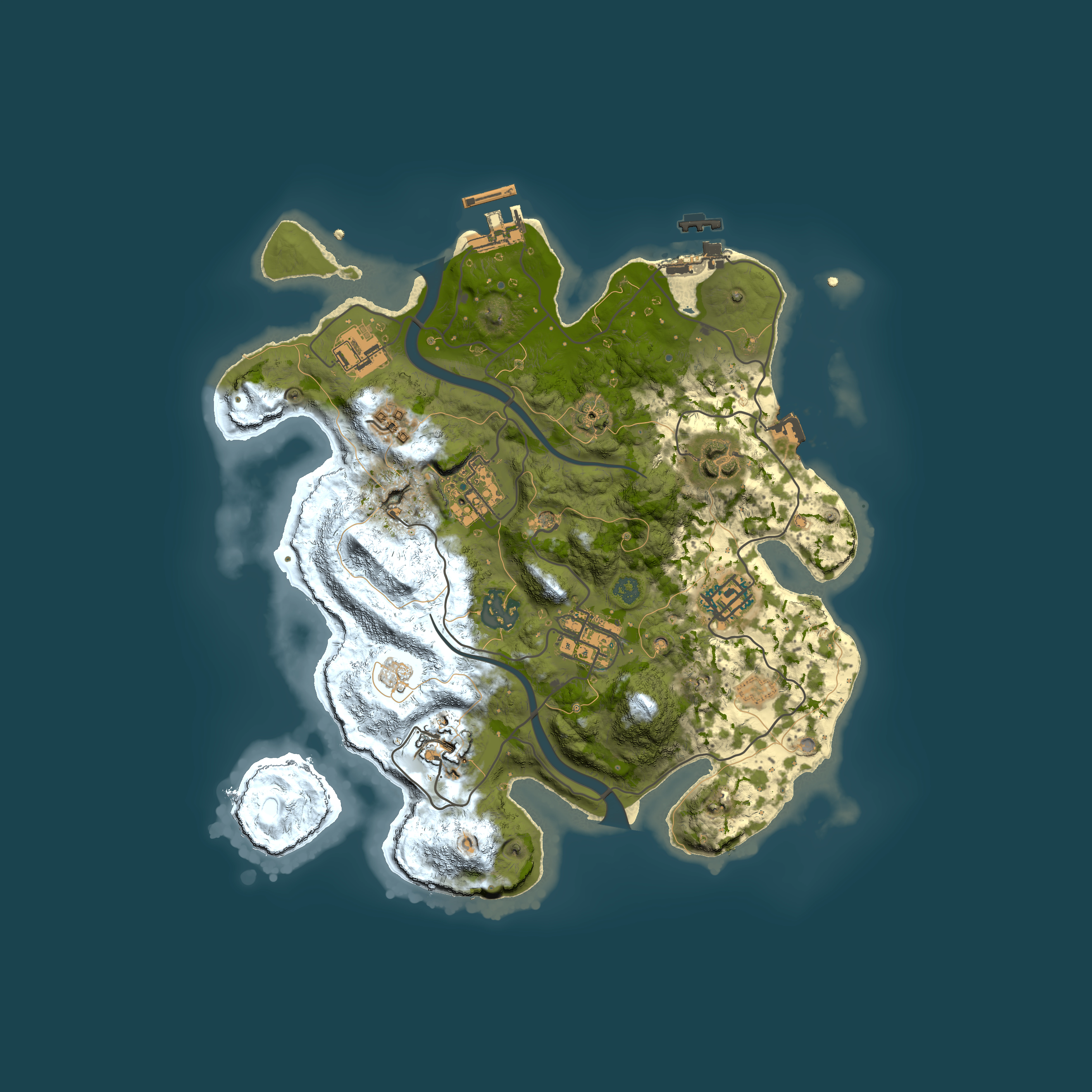 Full top-down render of Rust map seed 1540194440, 3000x3000m