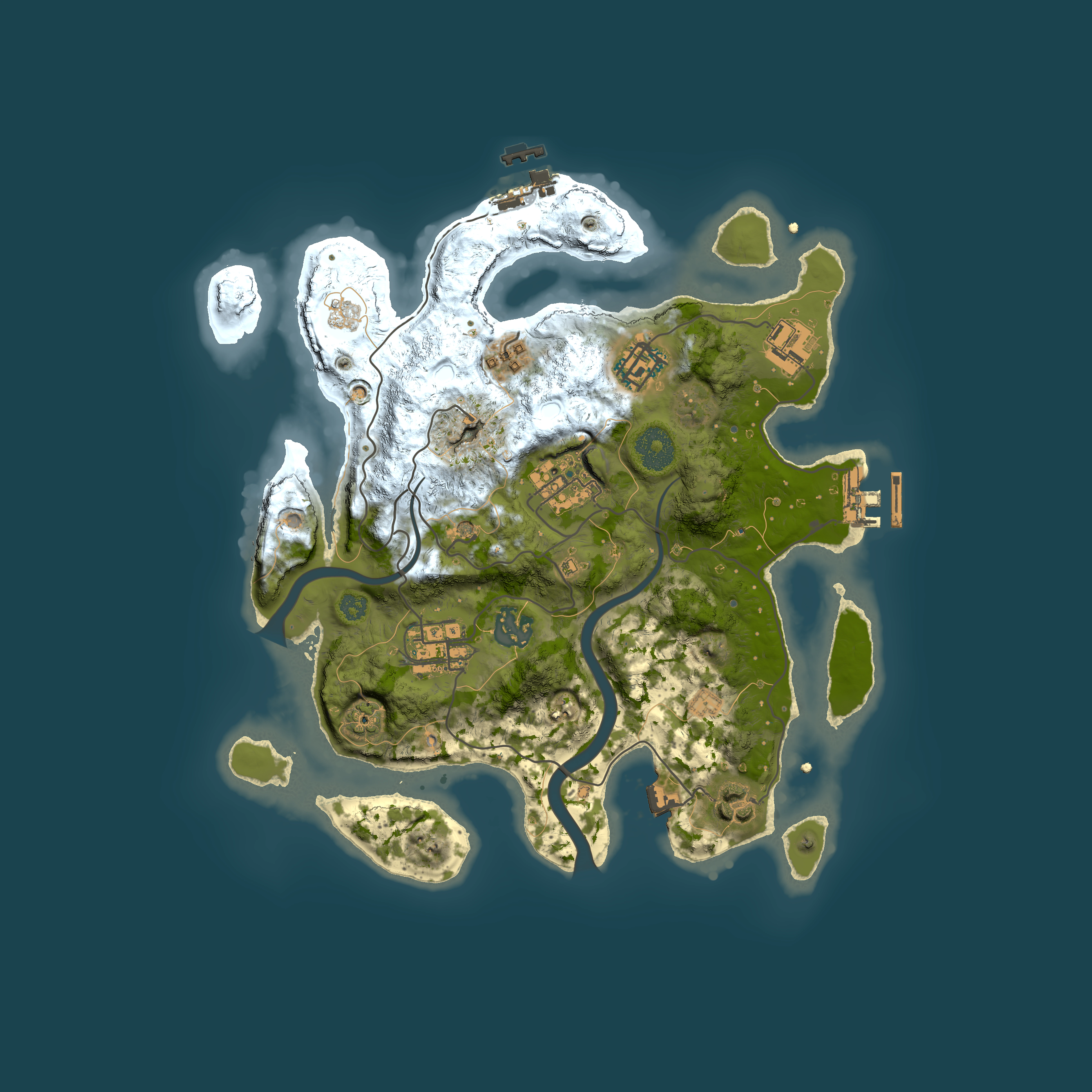 Full top-down render of Rust map seed 1244916750, 3000x3000m