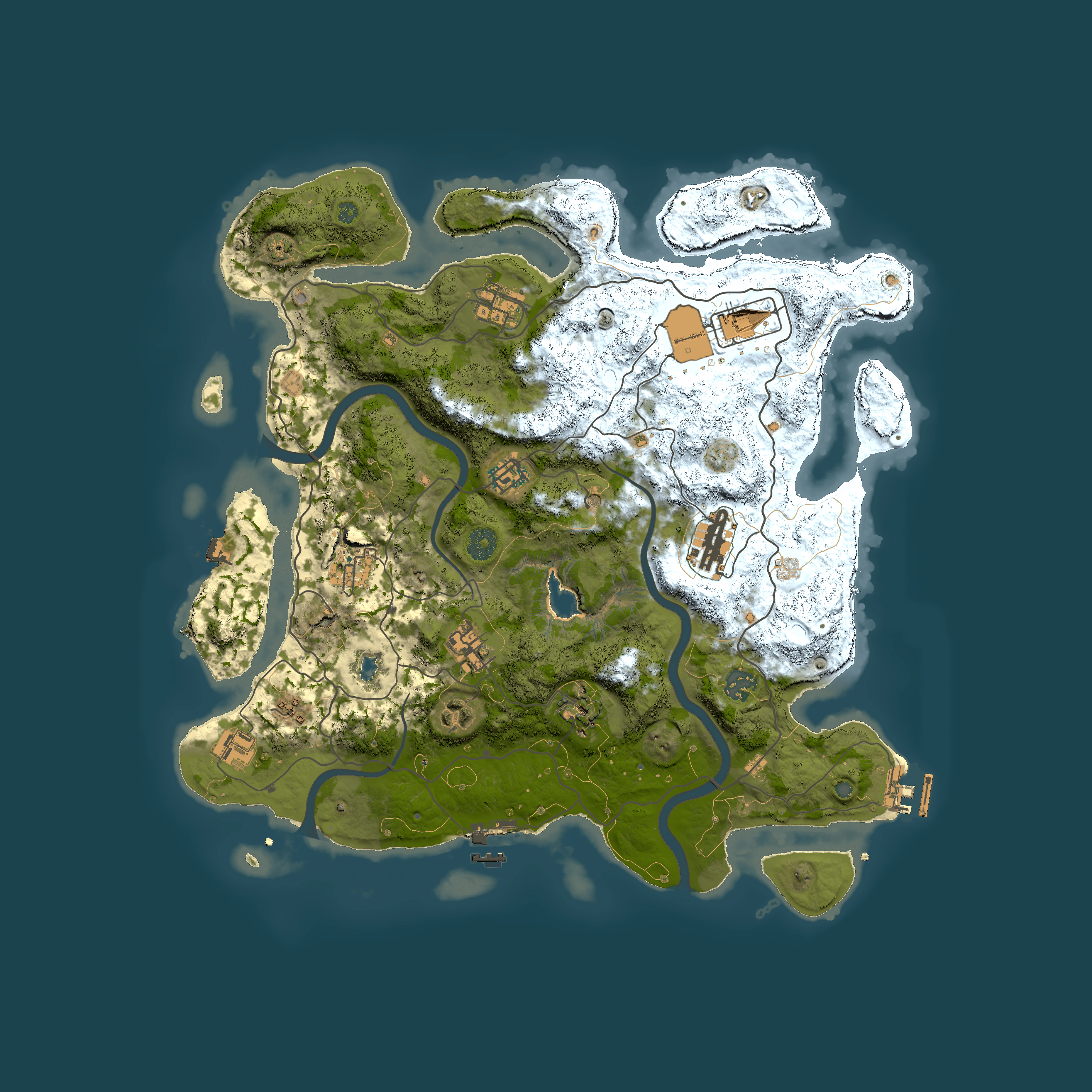 Full top-down render of Rust map seed 1022110120, 4000x4000m
