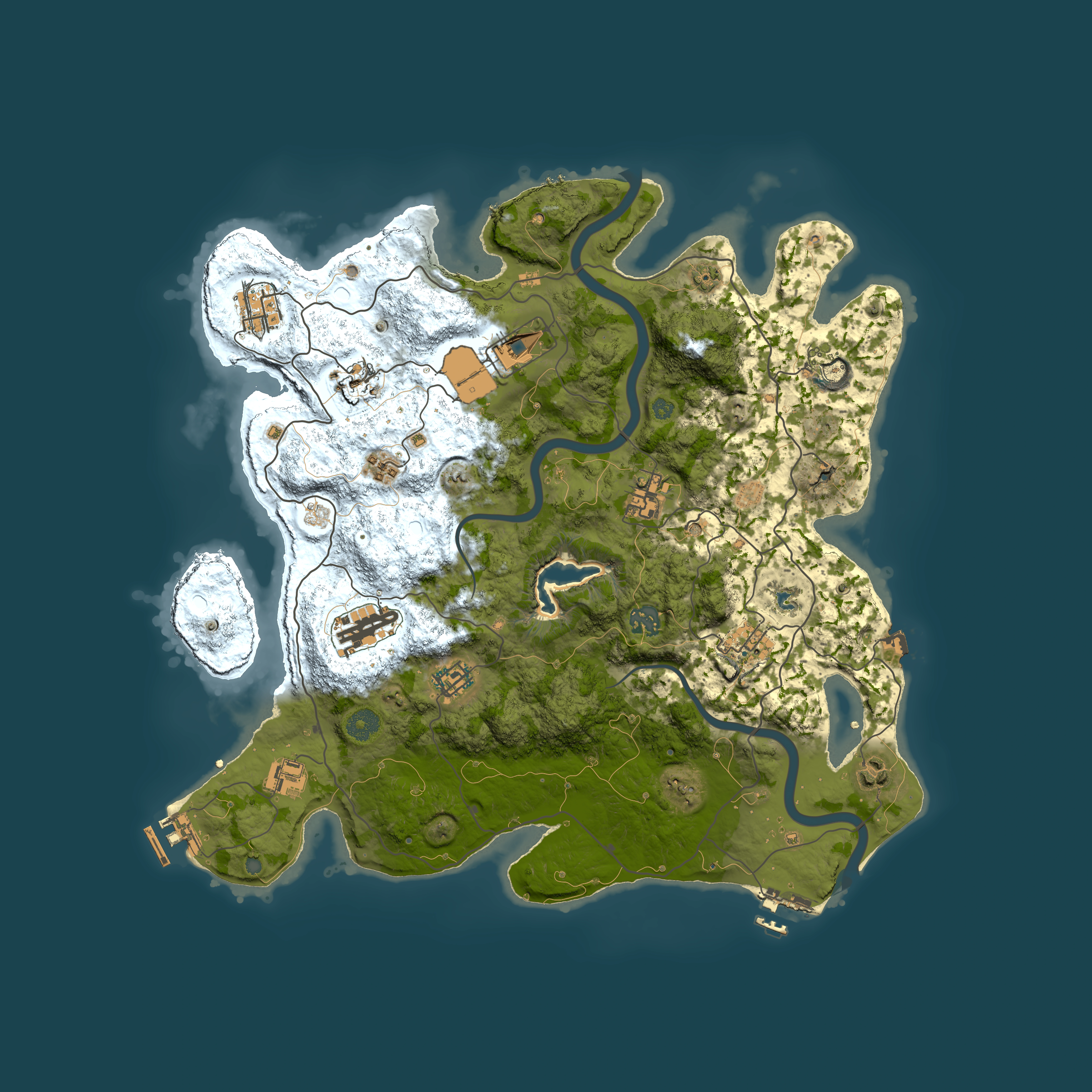 Full top-down render of Rust map seed 1810124034, 4000x4000m