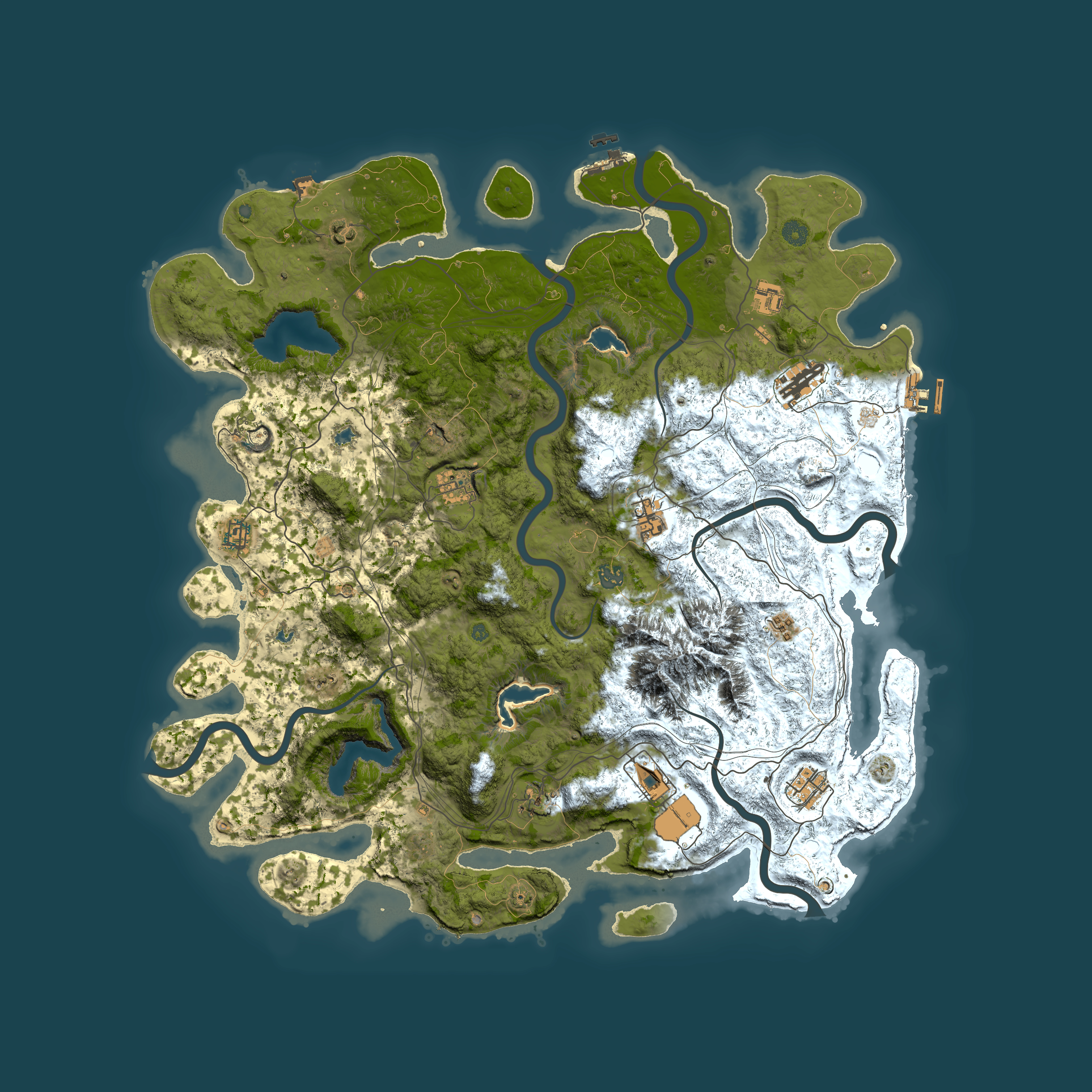 Full top-down render of Rust map seed 122419749, 5000x5000m