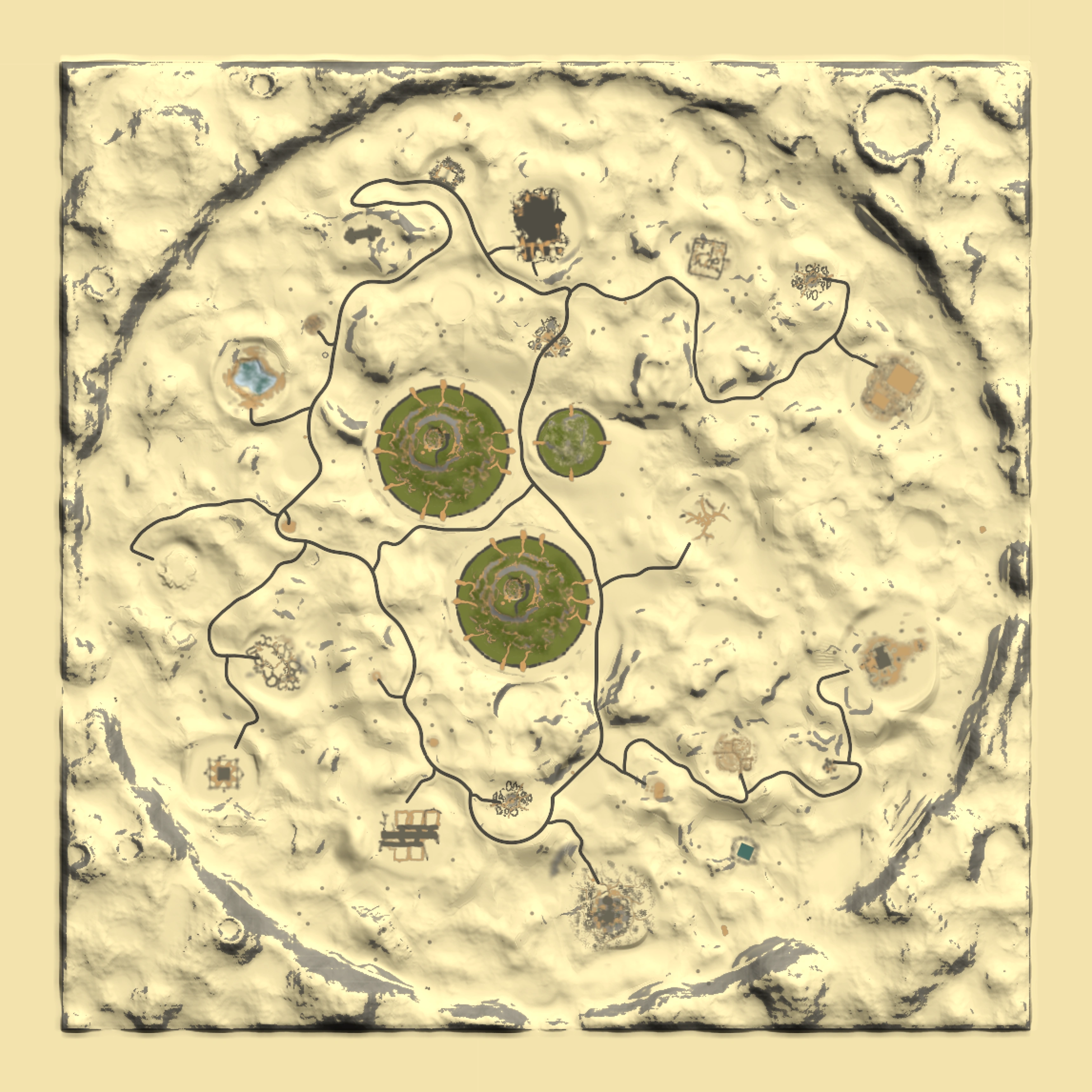 Full top-down render of Rust map seed 1337, 3100x3100m