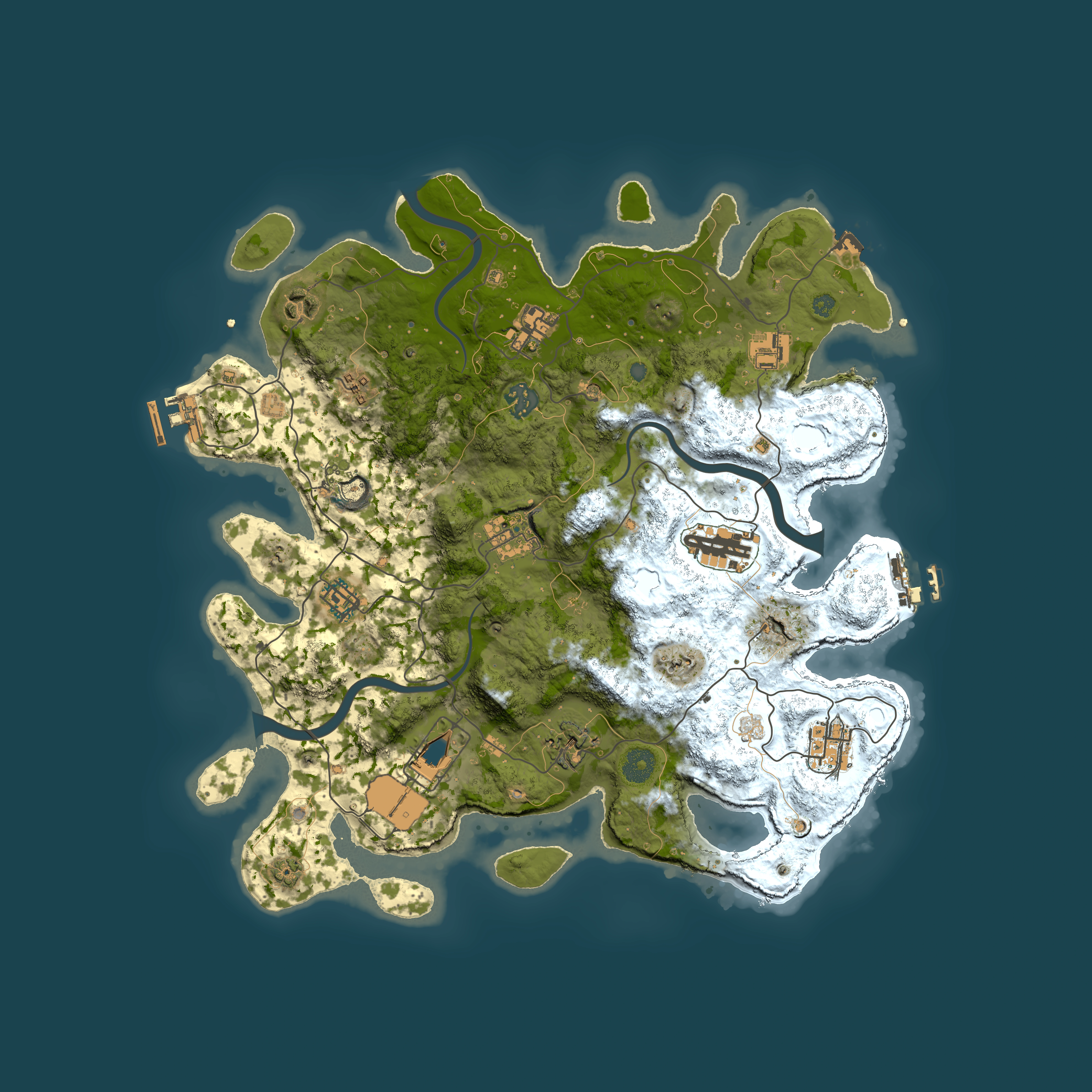 Full top-down render of Rust map seed 1655186421, 3750x3750m