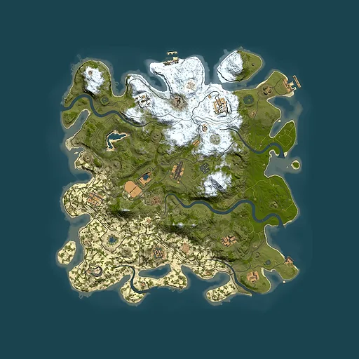 Rust map seed 0, 4250x4250m top-down preview