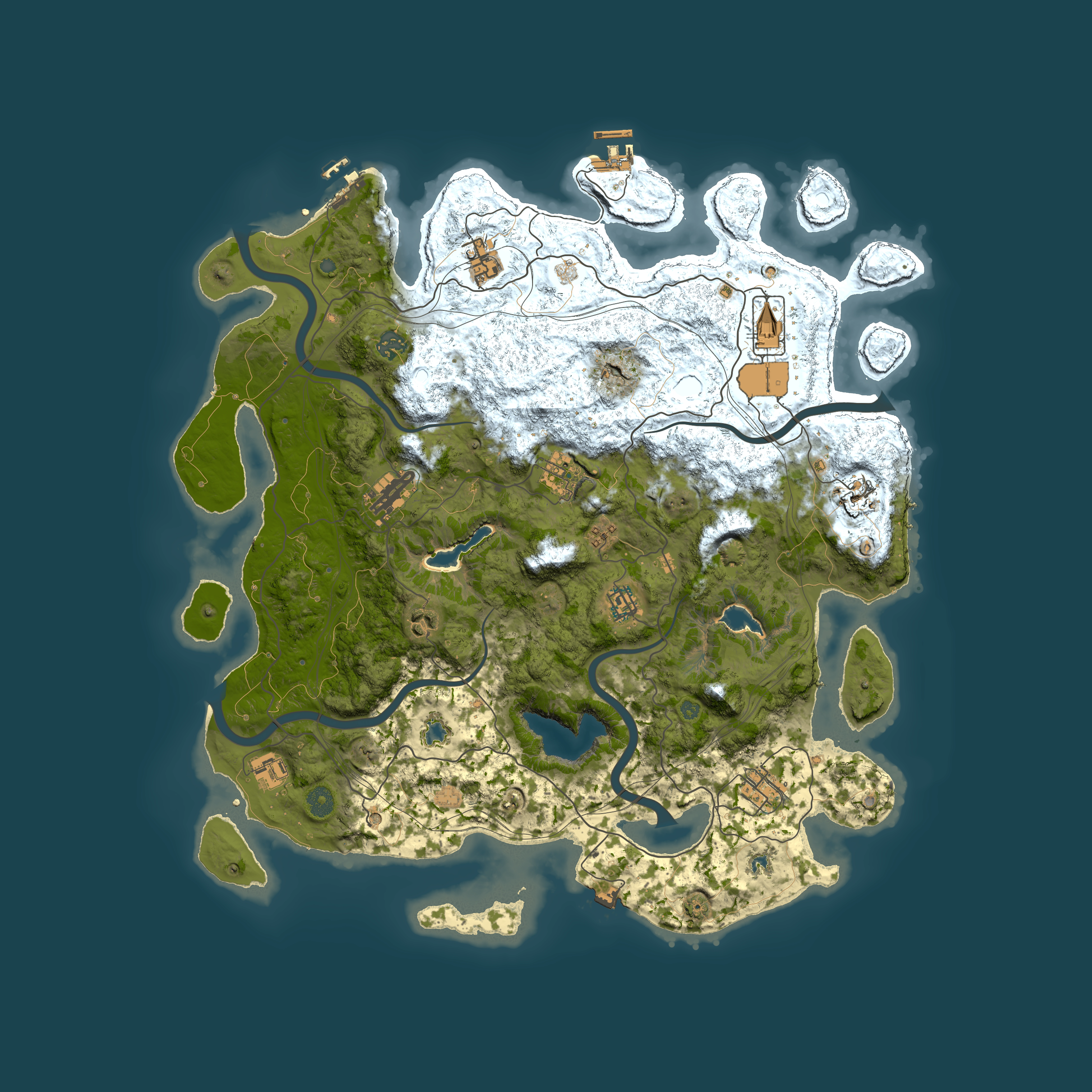Full top-down render of Rust map seed 1658995925, 4500x4500m