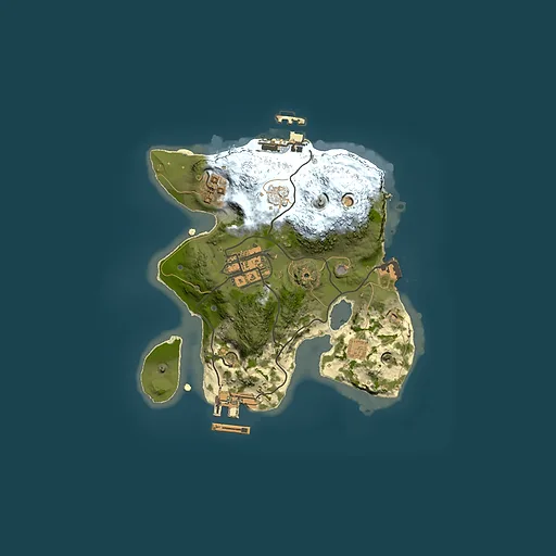 Rust map seed 2085952421, 2000x2000m top-down preview