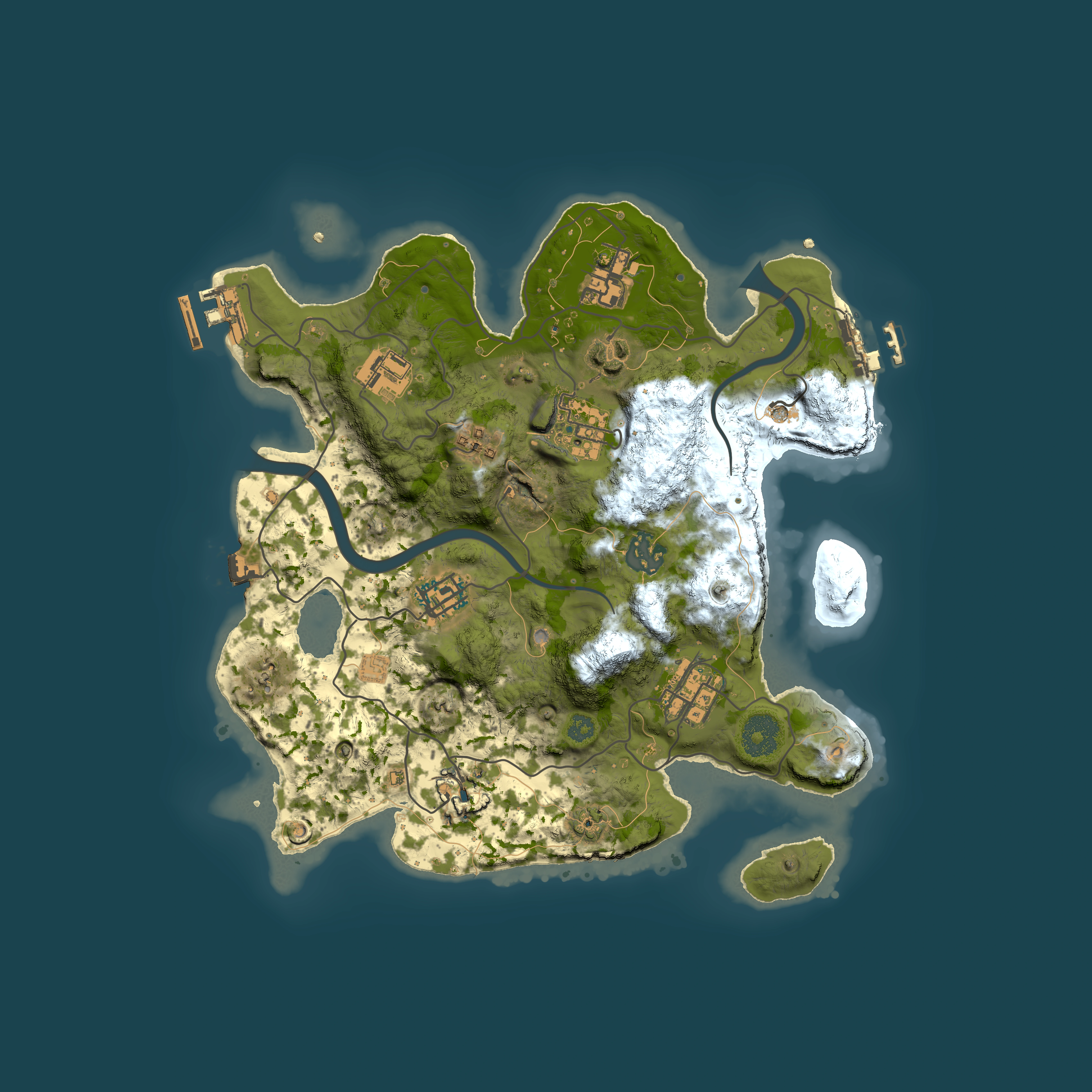 Full top-down render of Rust map seed 410818798, 3000x3000m