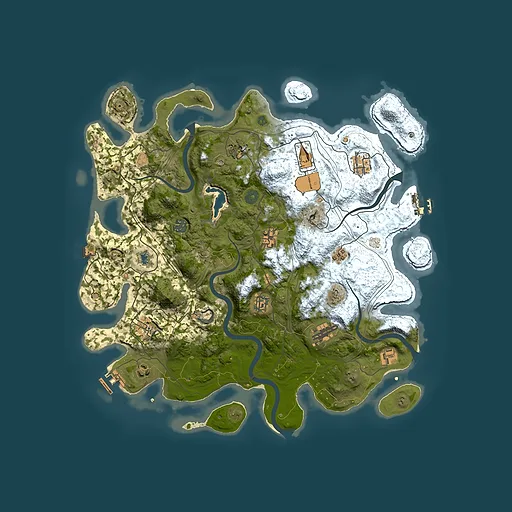 Rust map seed 0, 4250x4250m top-down preview