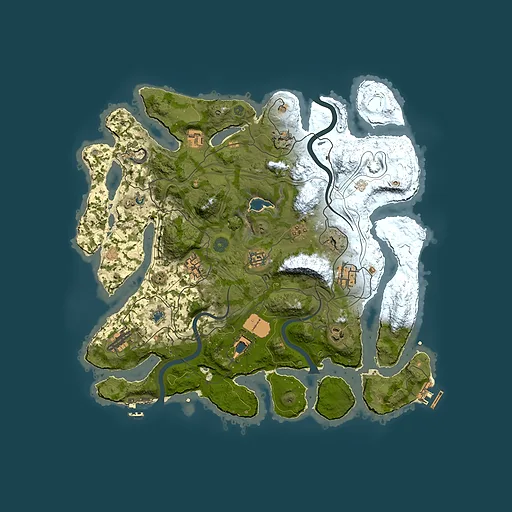 Rust map seed 1337, 4000x4000m top-down preview
