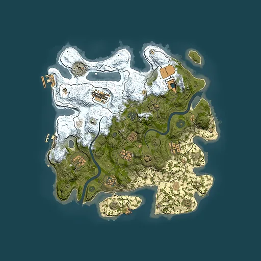 Rust map seed 129489444, 3500x3500m top-down preview