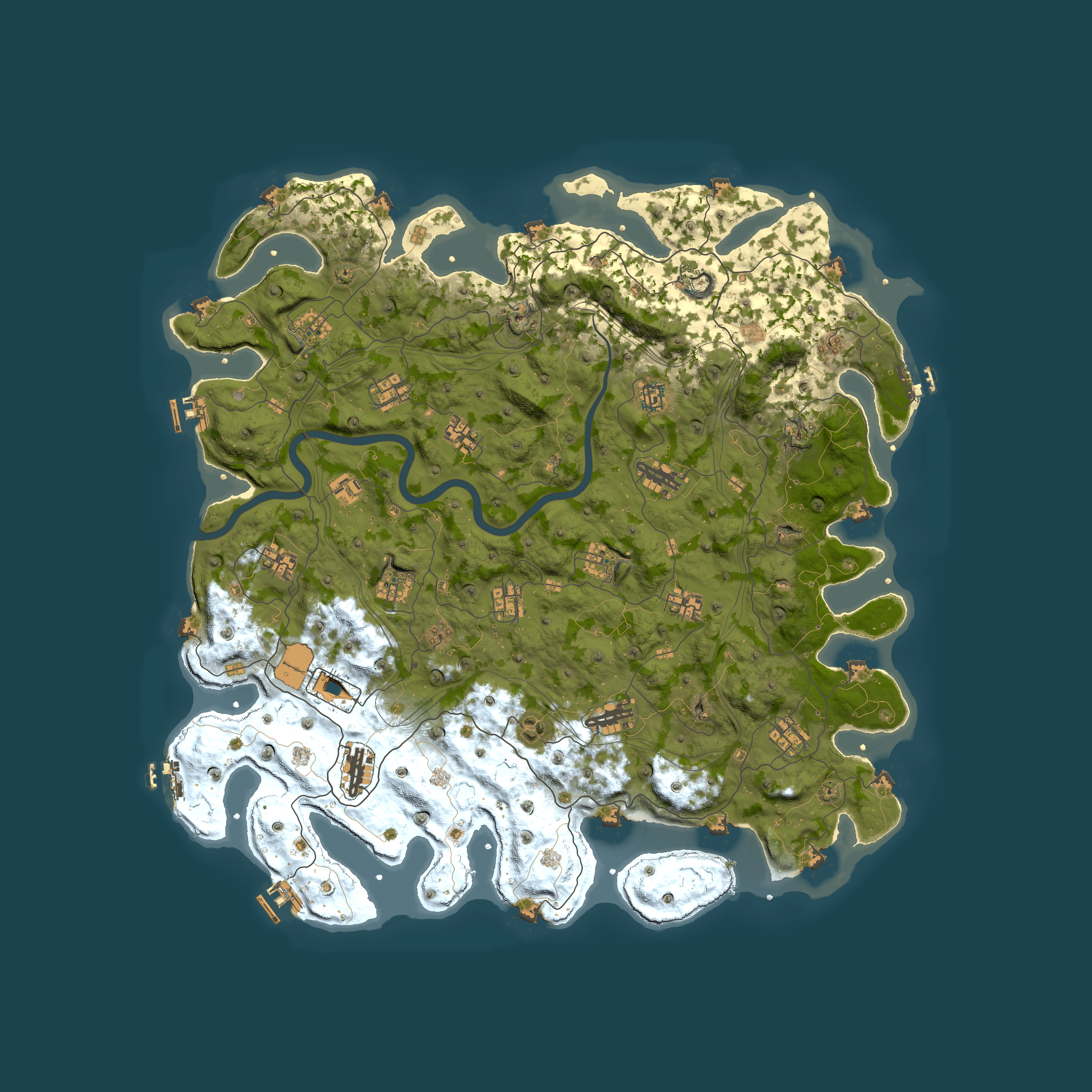 Full top-down render of Rust map seed 1719284889, 5000x5000m
