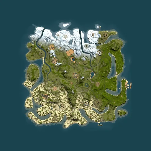 Rust map seed 1337, 4000x4000m top-down preview