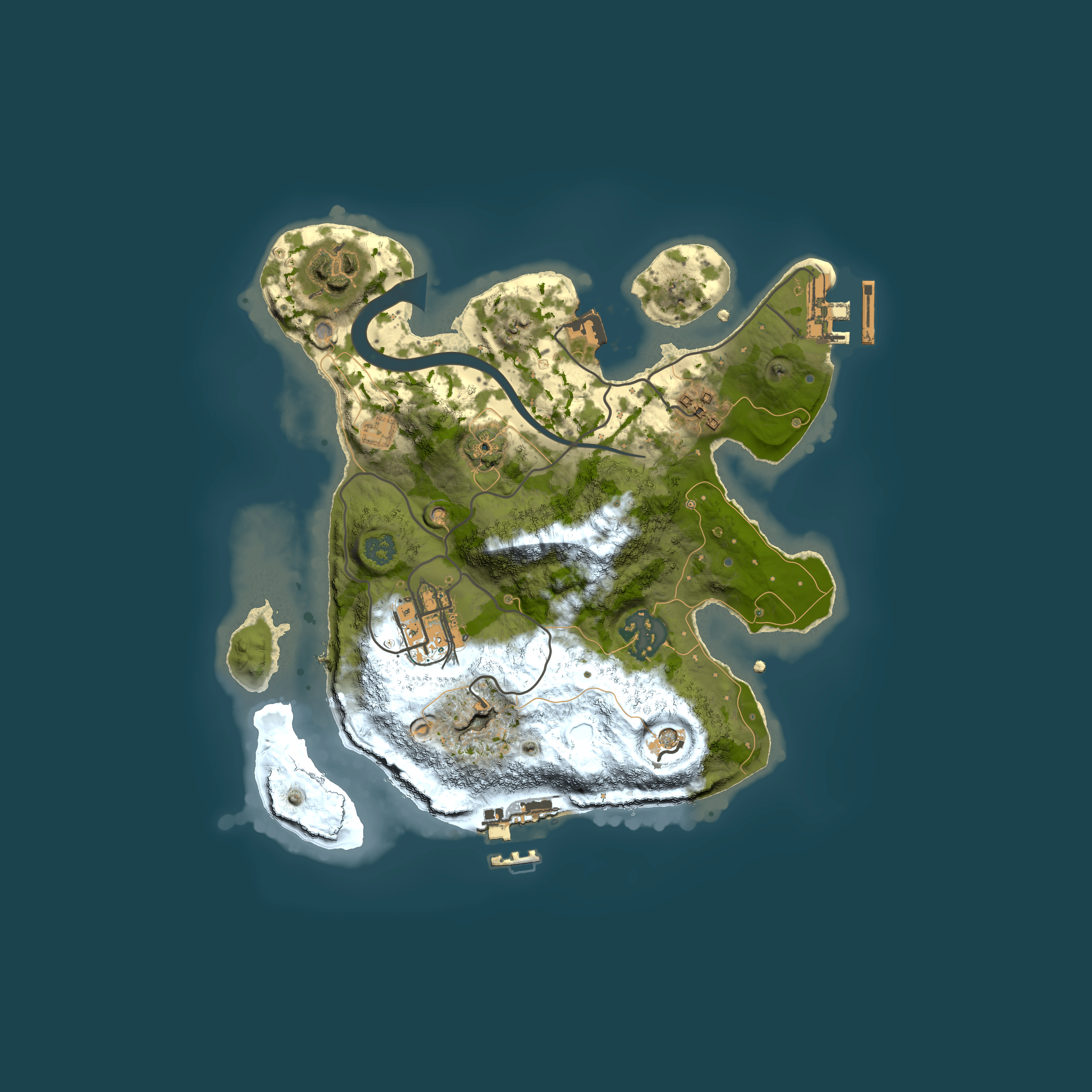 Full top-down render of Rust map seed 1633265675, 2500x2500m