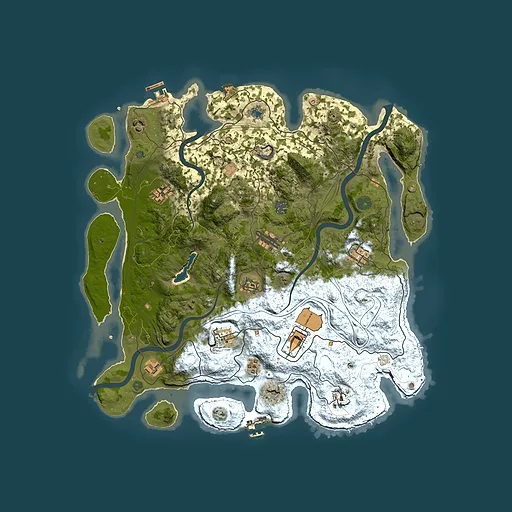 Rust map seed 0, 4250x4250m top-down preview