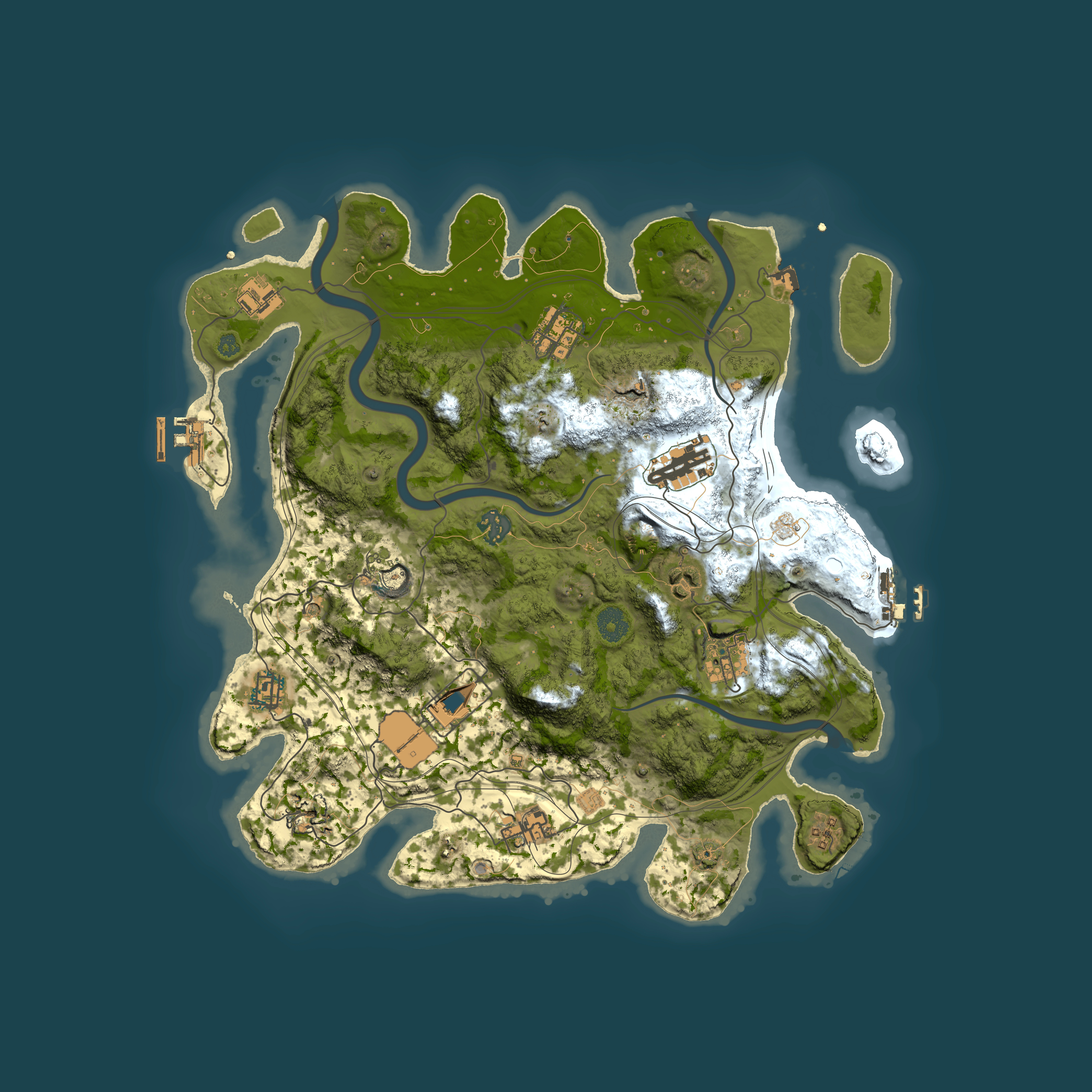 Full top-down render of Rust map seed 1337, 3800x3800m