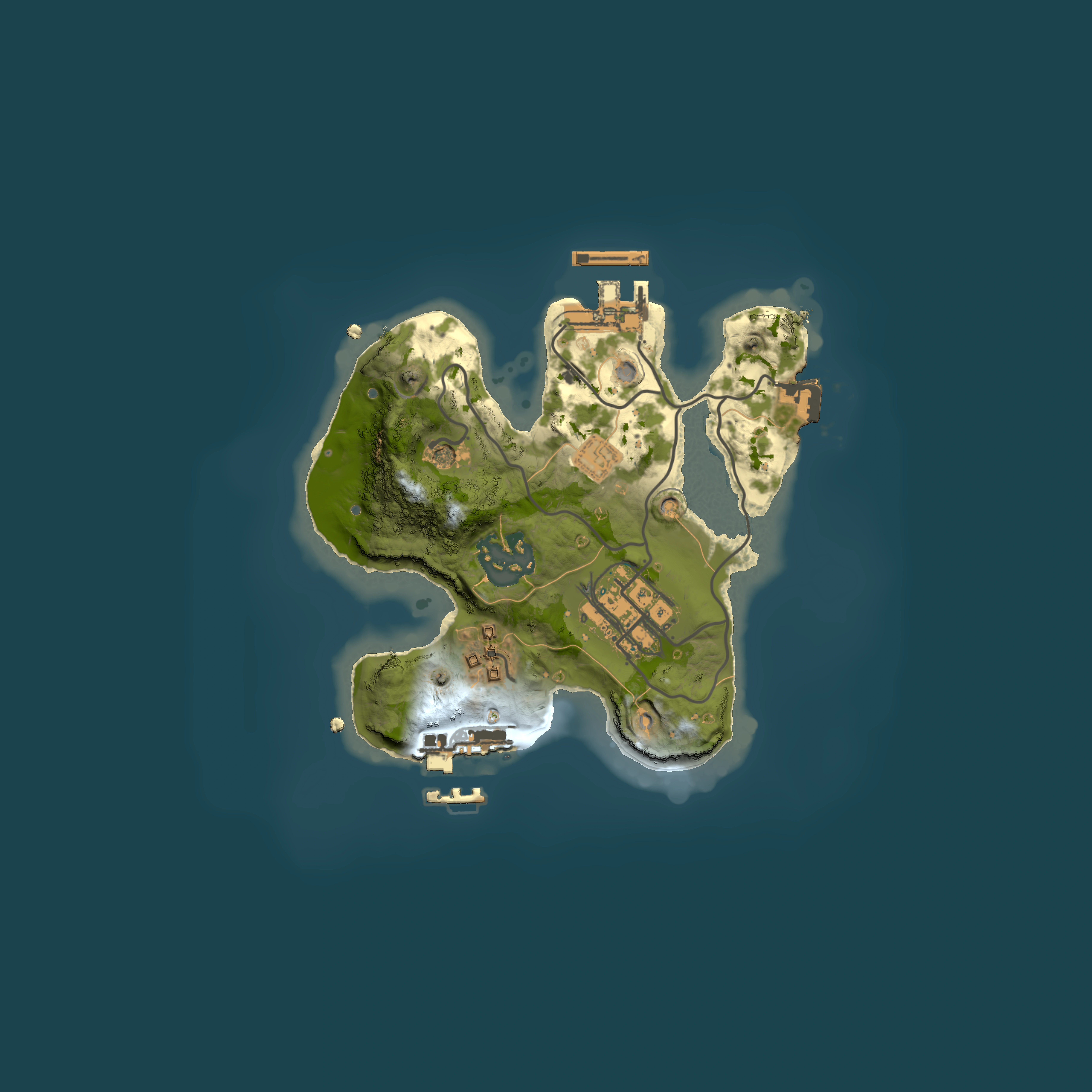 Full top-down render of Rust map seed 871951429, 2000x2000m