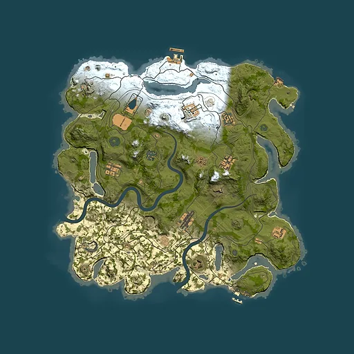 Rust map seed 1337, 3850x3850m top-down preview