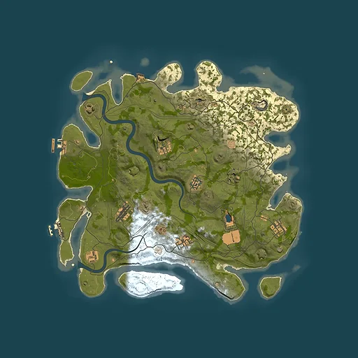 Rust map seed 1337, 4000x4000m top-down preview