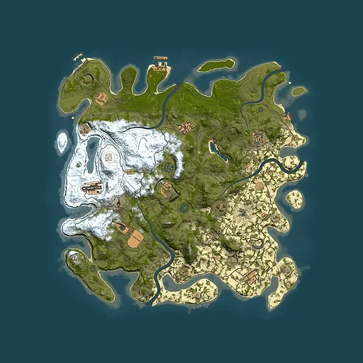 Rust map seed 0, 4250x4250m top-down preview