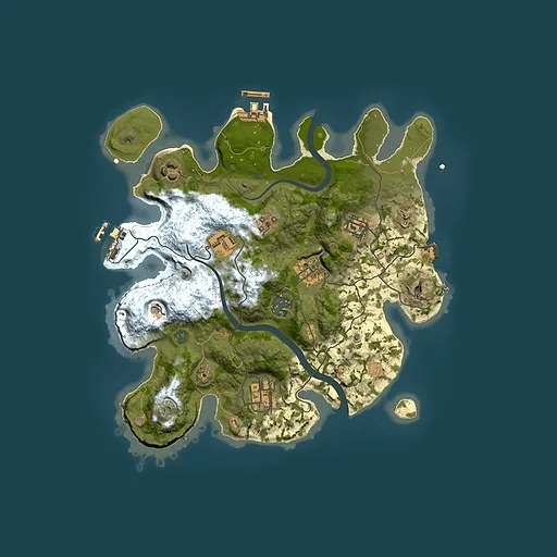 Rust map seed 1591345878, 3000x3000m top-down preview