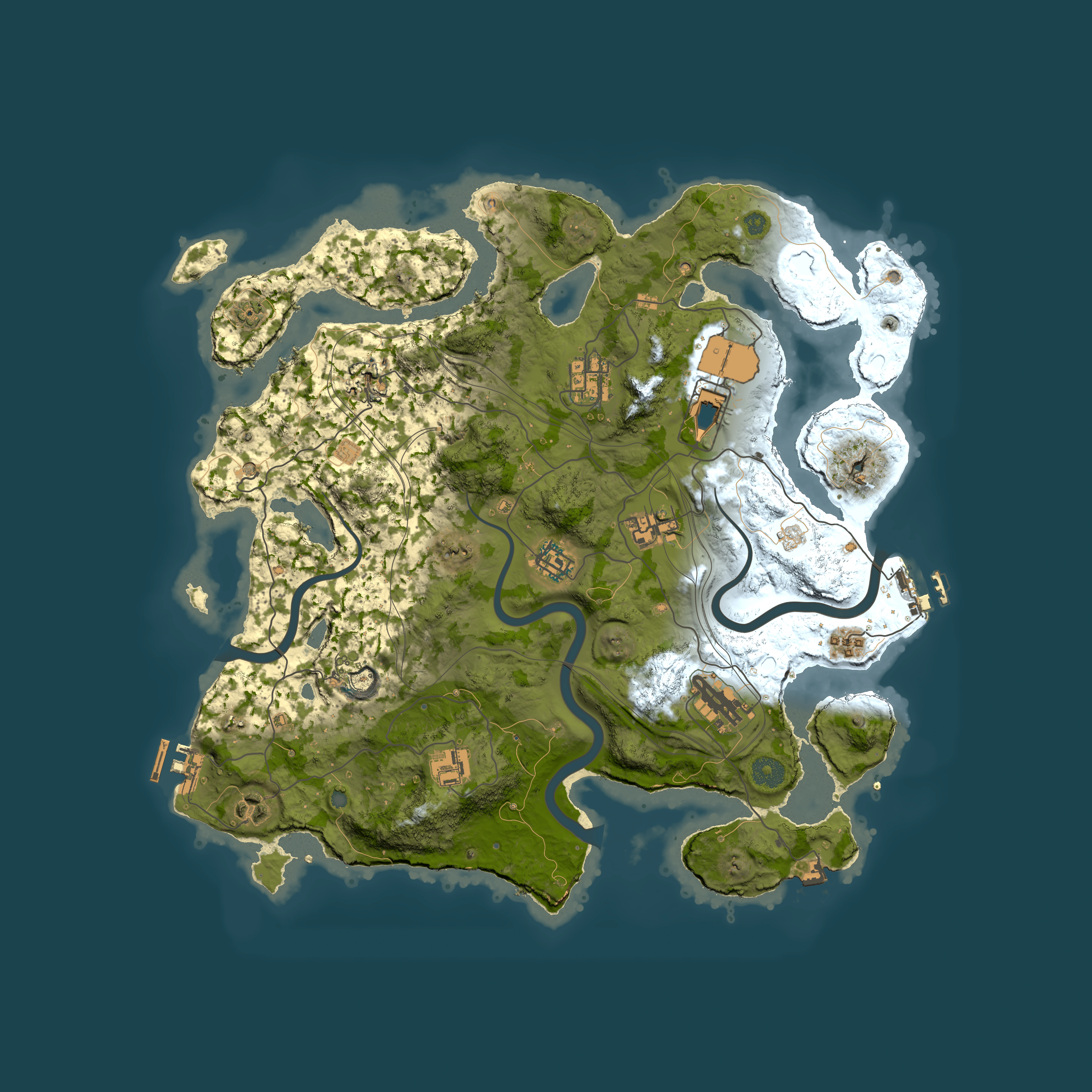 Full top-down render of Rust map seed 1337, 3900x3900m
