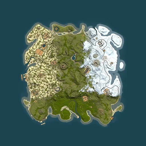 Rust map seed 1337, 4000x4000m top-down preview