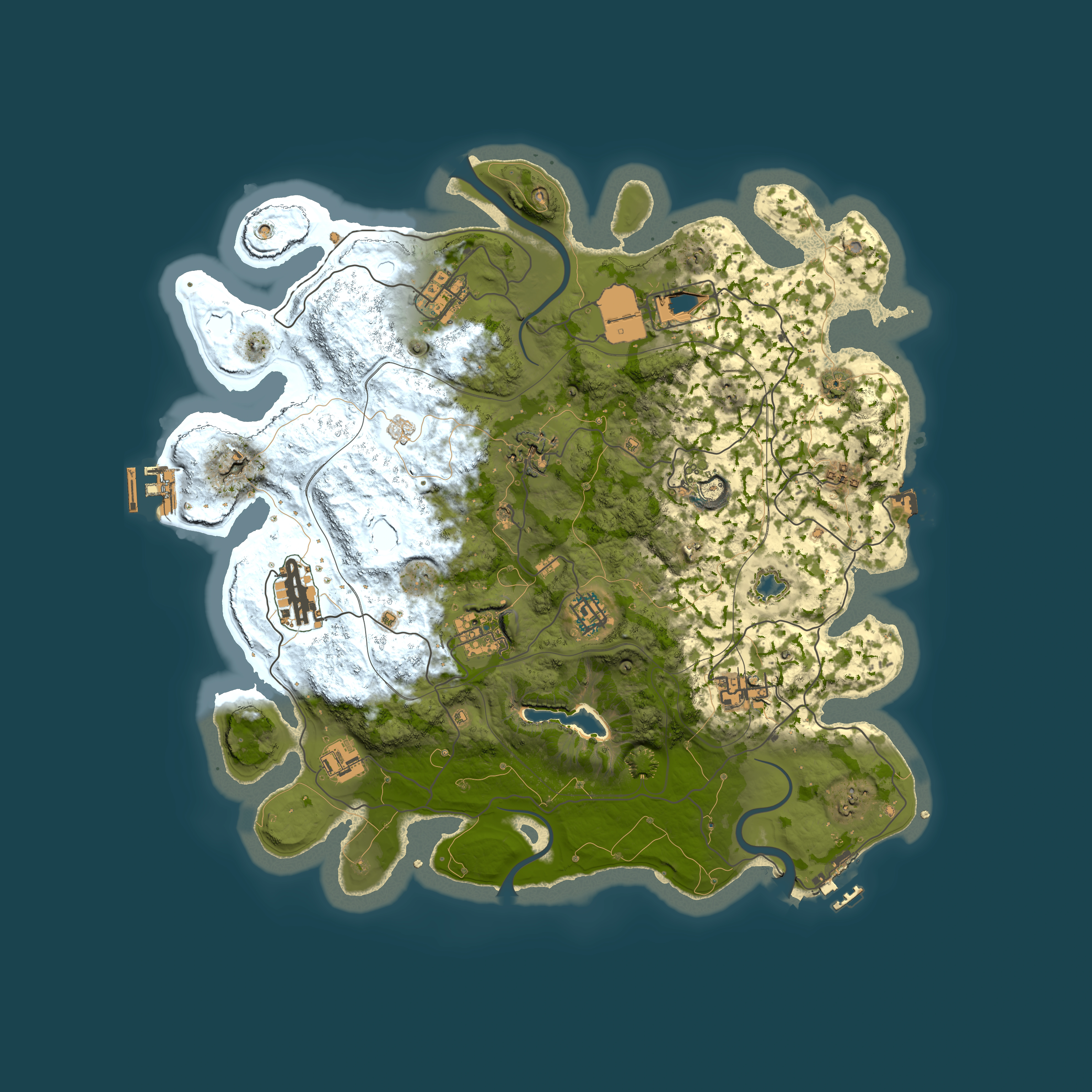 Full top-down render of Rust map seed 1337, 3800x3800m