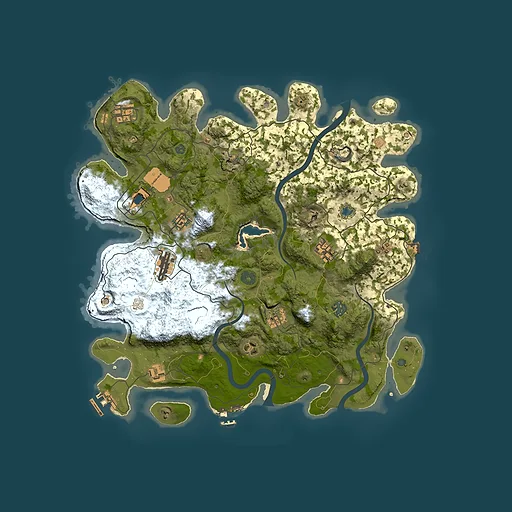 Rust map seed 49855, 4000x4000m top-down preview
